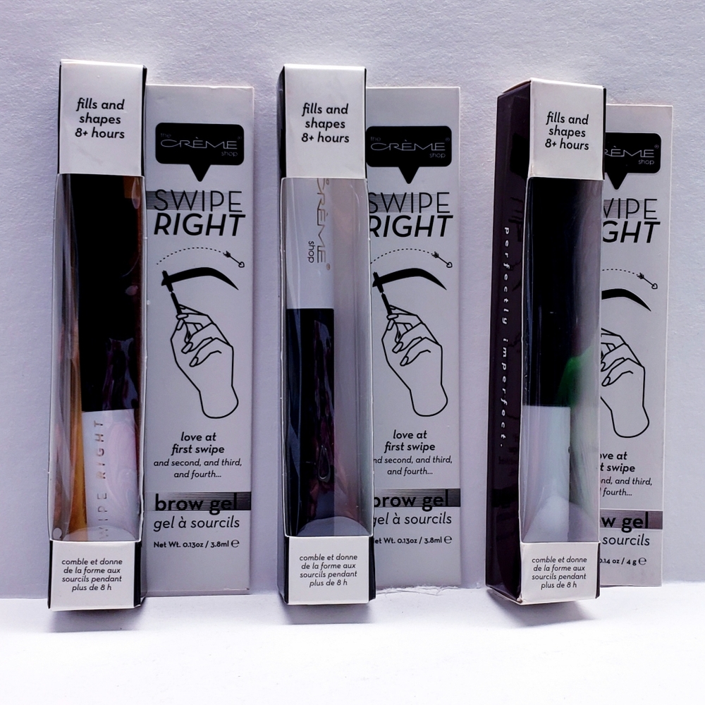 The Creme Shop Swipe Right Brow Gel, BLACK, 0.13 oz (3 pack)